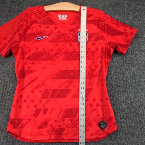 Nike Dri-Fit USA Soccer Jersey Womens Large Short Sleeve Red Crew Neck - Picture 12 of 14